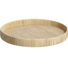 Rund bricka av bambu