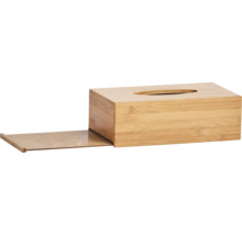 Bambufibox för pappersnäsdukar med skjutbar botten
