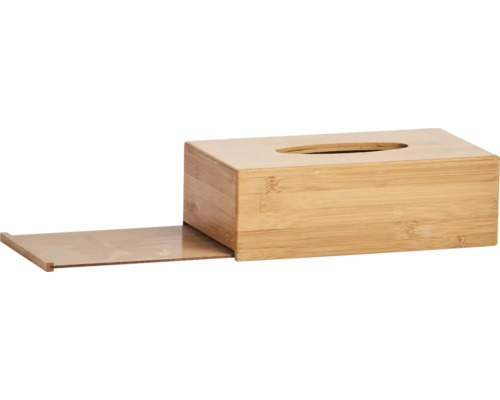 Bambufibox för pappersnäsdukar med skjutbar botten