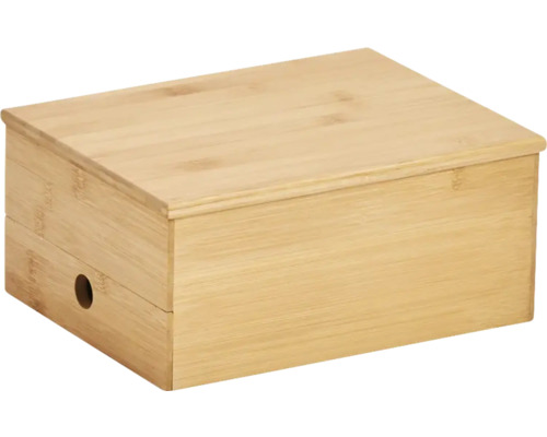 Bambulåda med lock och låda