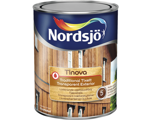 Oljefasadfärg NORDSJÖ Traditional Tixett 0,9L Nordsjö Tinova Traditional Tixett Transparent Exterior Träskydd burk