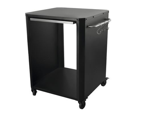 Grillbord med förvaringsutrymme, krokar och hjul