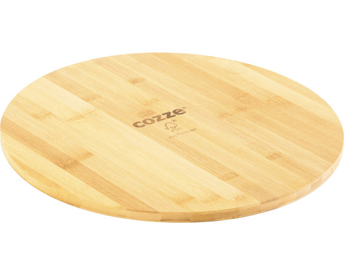 Rund pizzabricka av bambu