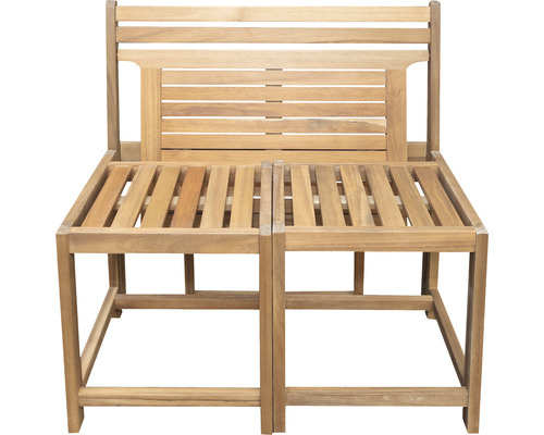 Trädgårdsbänk av trä med två pallar