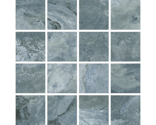 Mosaik keramik Queen ocean blå matt 30x30x1cm Fyrkantiga plattor med stenutseende.