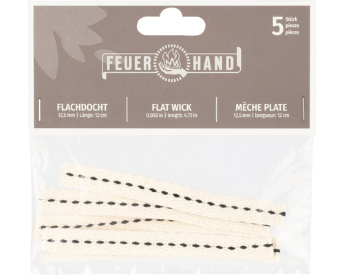 Feuerhand platta vekar, 5 stycken, 12,5 mm bred och 12 cm lång