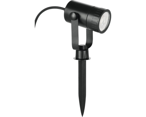 Svart trädgårdsstrålkastare med markspjut