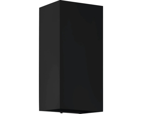 Svart, rektangulär vägglampa för utomhusbruk