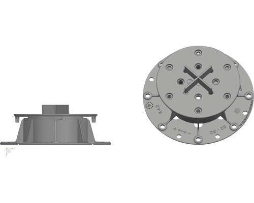 Plattstöd FLAIRSTONE Basedeck justerbart 52-82 mm Ljuddämpande kåpa i rund design