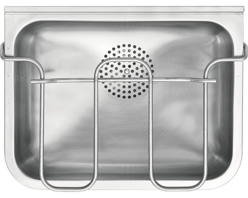 Diskho i rostfritt stål med avrinningssil och diskmedelsbehållare