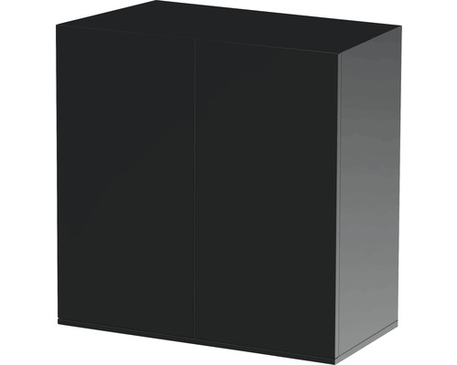 Svart badrumsskåp med två dörrar