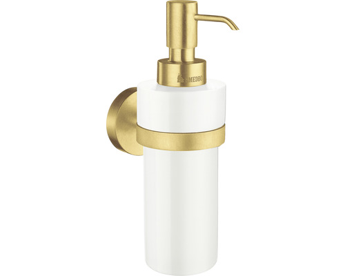 Tvålpump med hållare SMEDBO Home mässing borstad porslin vit 48x180 mm HV369P MEDBO Tvålpump för väggmontering
