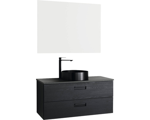 Underskåp med tvättställ, blandare och spegel