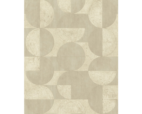 Tapet RASCH Concrete ringar beige 10,05x0,53m Tapet med geometriskt mönster av cirklar och rektanglar