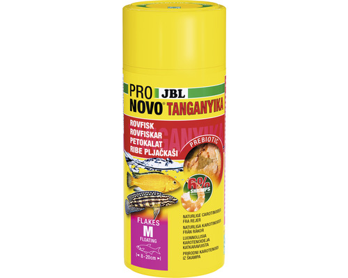 Fiskfoder JBL Pronovo Tanganyika Flakes M 250ml JBL Novo Tanganyika flingfoder för fiskar