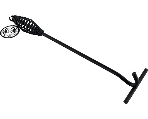 Eldgaffel av metall med spiralhandtag för ugnen
