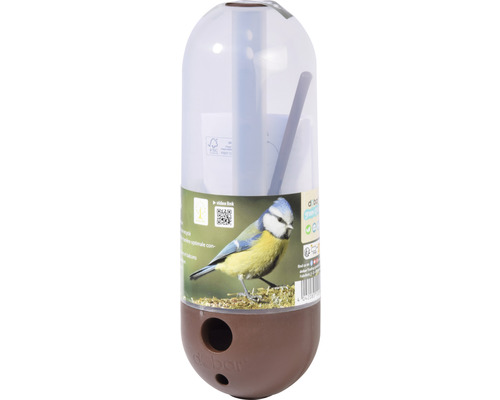 Fågelmatare med tryck av en blåmes