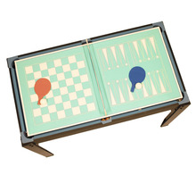 Multifunktionellt bord med schack, dam och backgammonspel