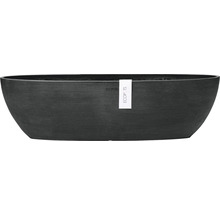 Svart blomlåda i oval form