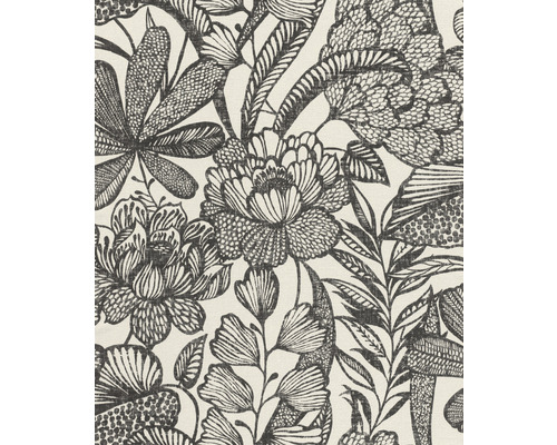 Tapet RASCH Lirico blommig natur vit 10,05x0,53m Närbild av ett tyg med ett blommönster