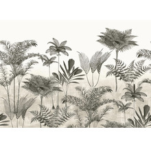 Illustration av palmer och ormbunkar som väggdekoration