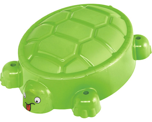 Sandlåda PARADISO TOYS Smile plast sköldpadda med lock grön