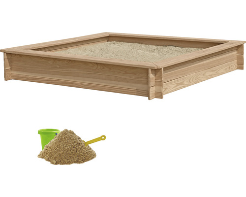 Sandlåda NORDIC PLAY lärk 150x150cm inkl. 240kg sand