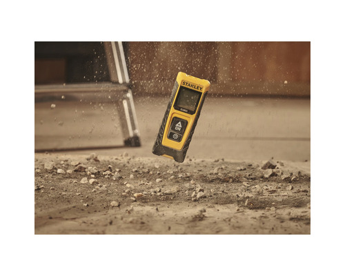 Gul Stanley avståndsmätare i arbete