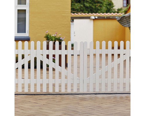 Dubbel grind av träspjälor för trädgårdsstaket