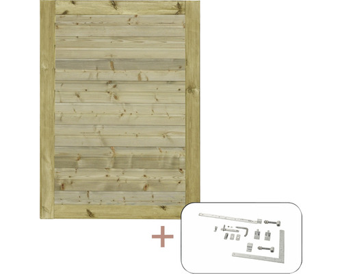 Enkelgrind PLUS Plank 100x125cm inkl. beslag trä