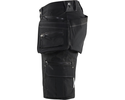 Svarta arbetsbyxor med flera fickor.