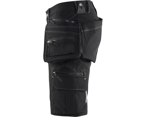 Svarta arbetsbyxor med flera fickor.