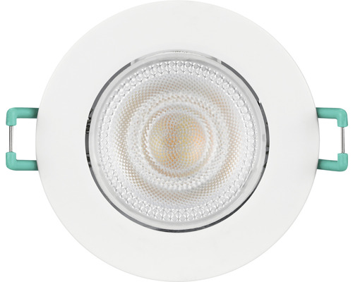 Infälld spotlight med rund form och fästklämmor