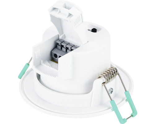 Infälld takspotlight med anslutningsklämmor och fästfjädrar