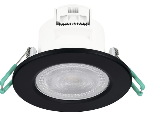 LED-spotlight svängbar IP44 5,5W 550 lm justerbar vit 2700/3000/4000 K Sylspot svart Ø 87/68-74 mm 230V