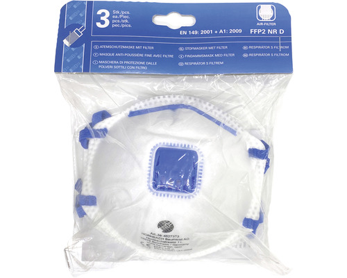 Andningsskydd FFP2 med filter, 3 stycken, förpackade