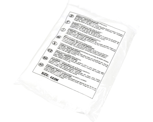 Plastpåse med varningar, storlek 4 x 5 meter