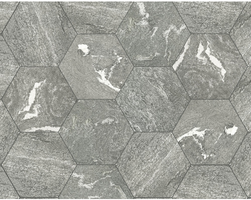 Sexkantiga väggplattor med stenutseende