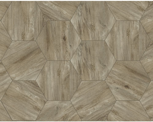 Sexkantiga golvplattor med träutseende