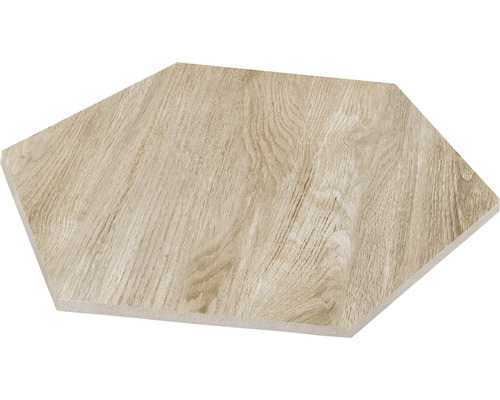 Sexkantig golvplatta i träimitation