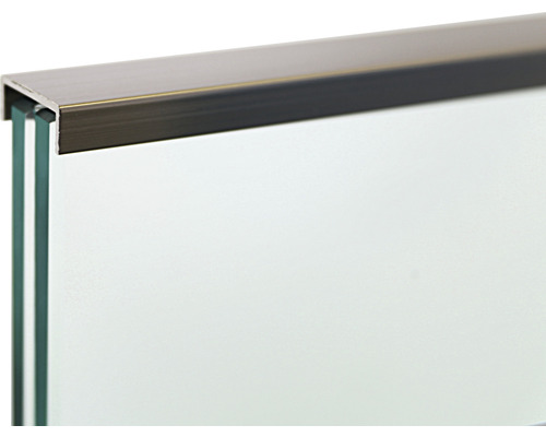 Ledstång PERTURA Pontos glasräcke silver 20,5x7,5x1000 mm