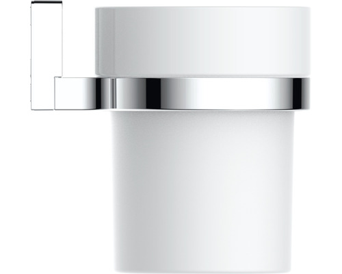 Vit tandborstmugg med vägghållare