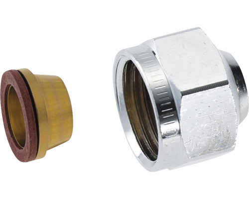 Halvkoppling FM MATTSSON klämring invändig gänga G15X12 mm krom 1-pack 6443398 Klämringskoppling med klämringstätning