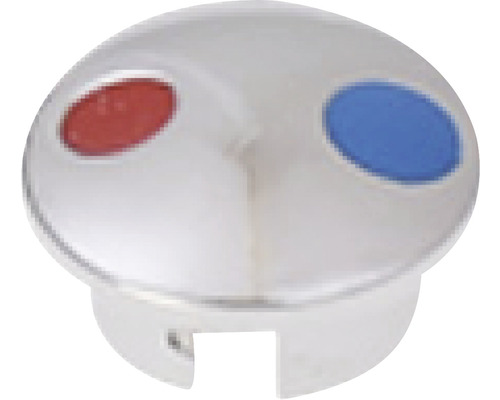 Kåpa för badrumsblandare med markeringar för kallt och varmt vatten