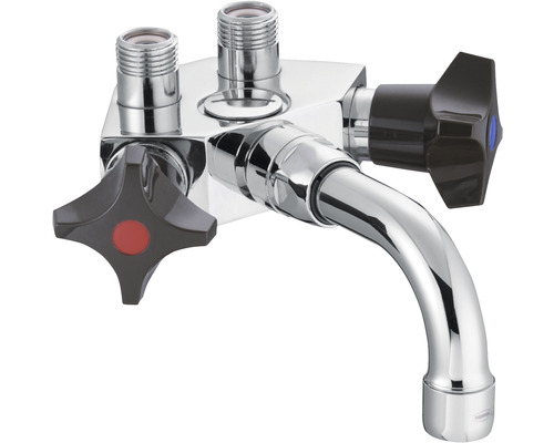 Köksblandare med två handtag och röranslutningar