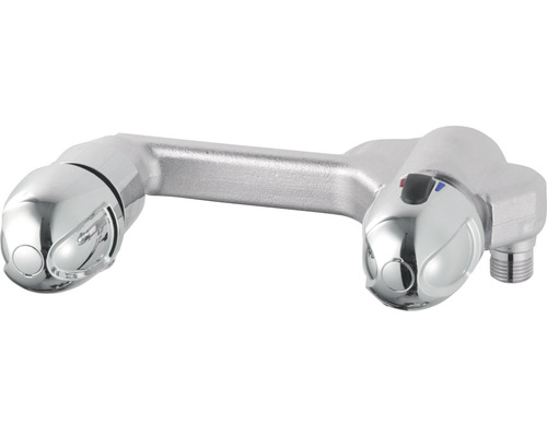 Duscharmatur av förkromat metall med temperaturregulator