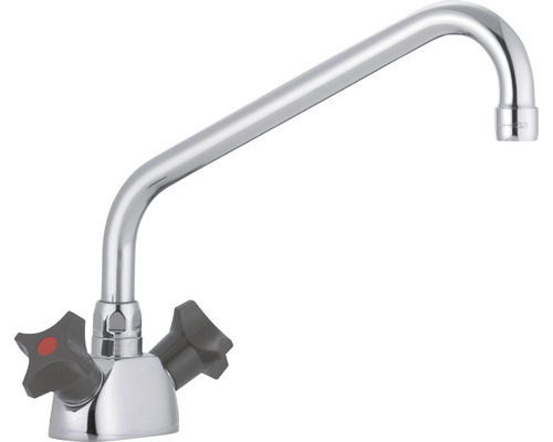 Köksblandare FM MATTSSON 3007 med Soft PEX®-rör pip krom 250 mm Ø28 mm 8302426 Köksblandare med två handtag och svängbar pip