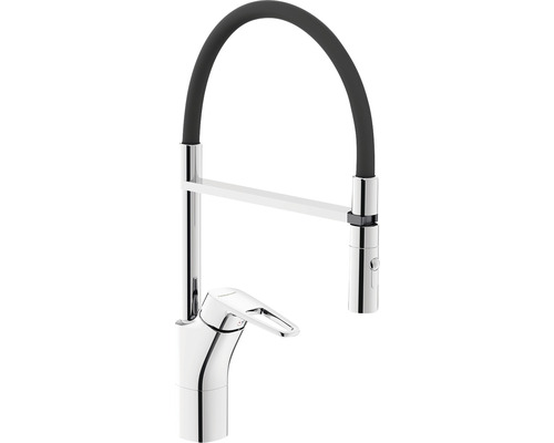 Köksblandare med flexibel pip och förkromad yta