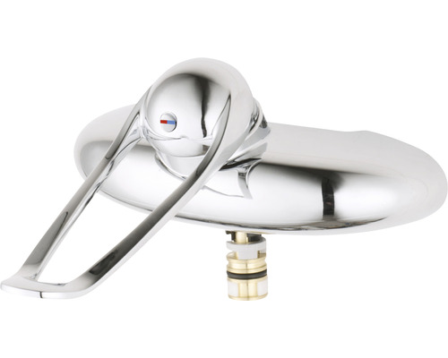 Kromfärgad tvättställsblandare med ett handtag