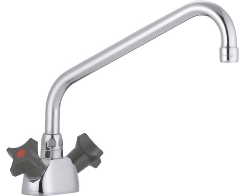 Köksblandare med två handtag och svängbar pip